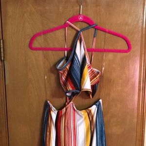 Multicolored Cropped Maxi Dress